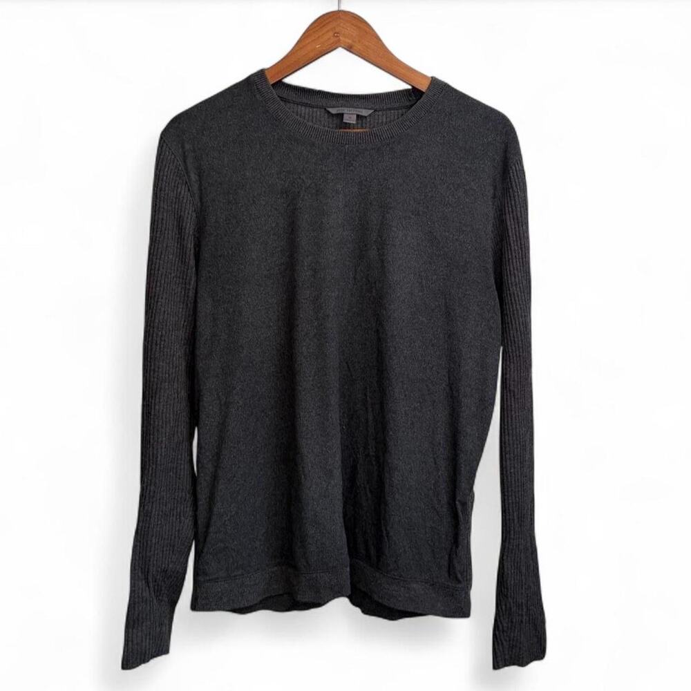 John Varvatos Wool Blend Ribbed Sweater Mens M Minimalist Luxury Old Money